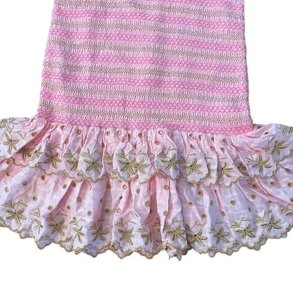 LoveShackFancy Celia Dress in Gilded Pink NWT Cottagecore Smocked Embroidered - Picture 6 of 14